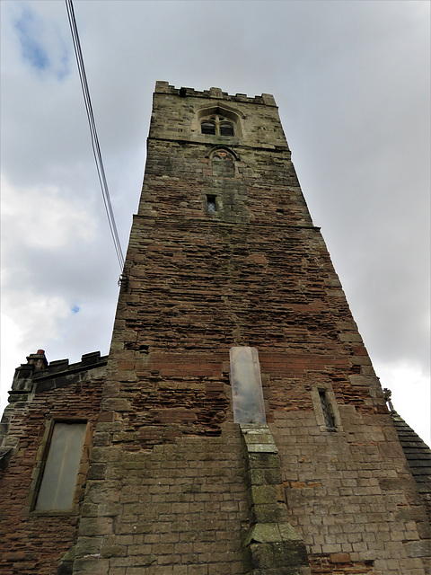 strelley church, notts ; tower c13 with c14 top