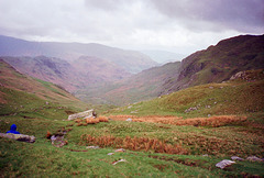 Looking along Far Easedale towards Grasmere (scan from 1990)