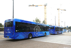 Whippet Coaches WG120 (MX23 LSC) and WG119 (MX23 LRZ) at Eddington, Cambridge - 18 Oct 2023 (P1160901)