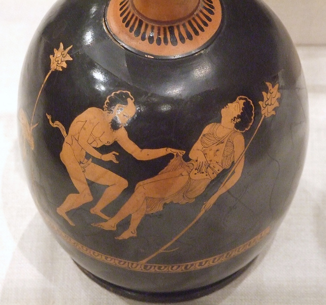 Detail of the Terracotta Squat Lekythos Attributed to Polion in the Metropolitan Museum of Art, May 2011