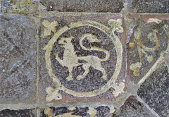 lacock abbey, wilts (68) c14 and c15  tiles in chapter house