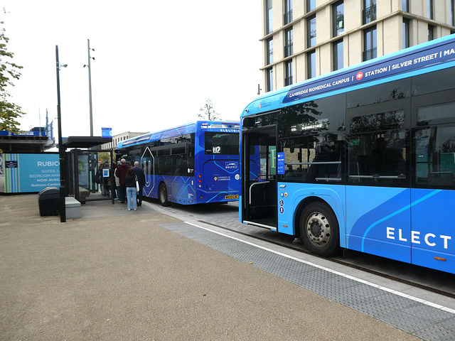 Whippet Coaches WG120 (MX23 LSC) and WG119 (MX23 LRZ) at Eddington, Cambridge - 18 Oct 2023 (P1160898)