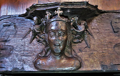 boston church,lincs (75)c14 misericord crowned queen virgin