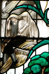 Detail of east window by Christopher Webb, Toddington Church, Bedfordshire