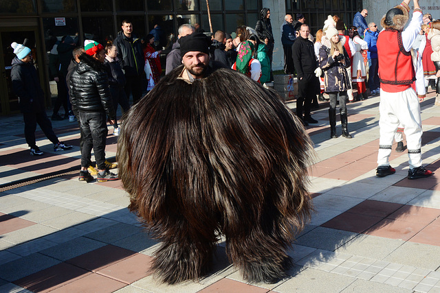 Bulgaria, Blagoevgrad, Participant of the Carnival "Procession of the Kukers" in the Folklore Suit Bulgaria, Blagoevgrad, Participant of the Carnival "Procession of the Kukers" in the Folklore Suit