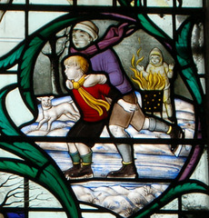 Detail of east window by Christopher Webb, Toddington Church, Bedfordshire