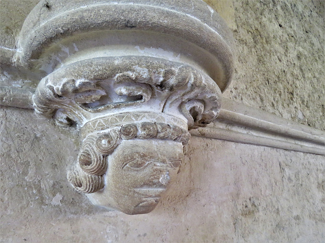 lacock abbey, wilts (68)  c13 corbel head in chapter house