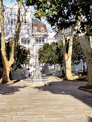 Typical square in La Coruna