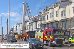 ESFRS Bronto Skylift for a medical evacuation Hastings 9 8 2024