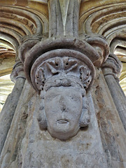 lacock abbey, wilts (60)  c13 corbel head in chapter house