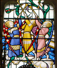 Detail of east window by Christopher Webb, Toddington Church, Bedfordshire