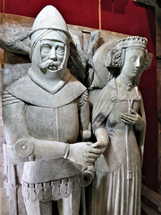 strelley church, notts; c15 tomb of sir sampson de strelley +1395;effigies