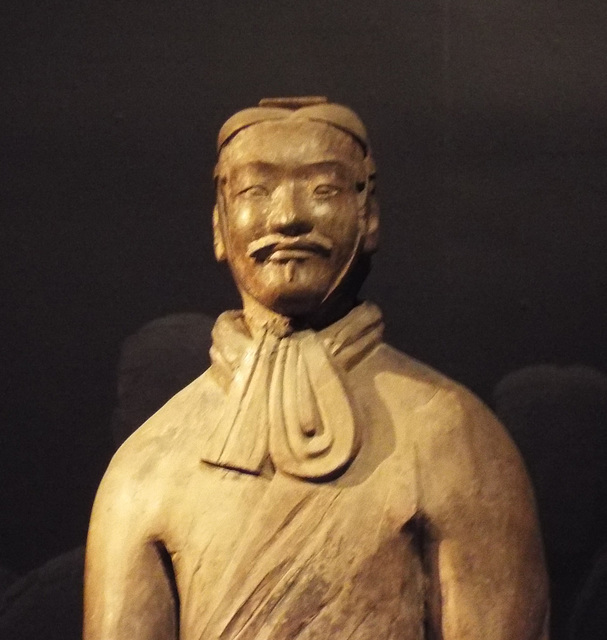 Detail of a Civil Official from the Terracotta Army in the Metropolitan Museum of Art, July 2017