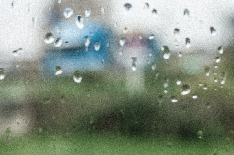 Blue Lorry Wet Day