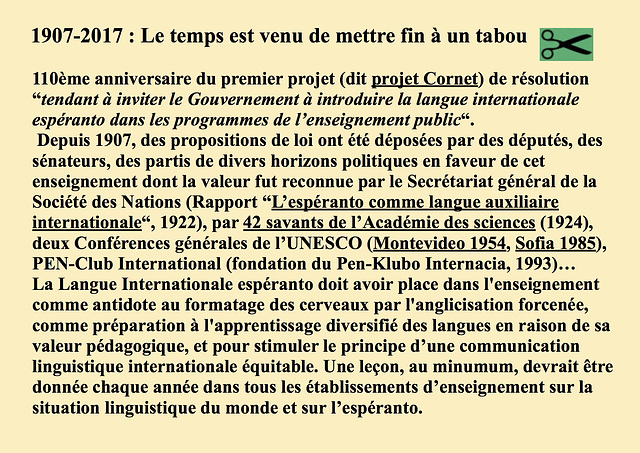 1907-2017 : Le temps est venu de mettre fin à un tabou