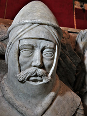 strelley church, notts; c15 tomb of sir sampson de strelley +1395; effigy