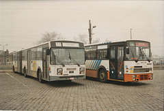 De Lijn 2188 and 2170 at Heist-op-den-Berg garage - 1 Feb 1993