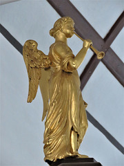 cornworthy church, devon , c18 pulpit angel 1757