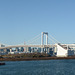 Japan, Panorama of Tokyo Bay with Rainbow Bridge