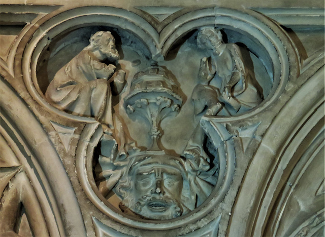 canterbury cathedral (153) detail of c14 tomb of archbishop meopham +1333