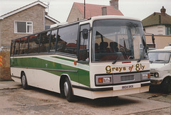 Grey’s of Ely B104 XKX at the yard in Ely – 29 Dec 1989 (109-2)