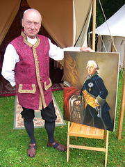 72 Rolf Zahren (Friedrich d. Große) mit selbstgemaltem Bild seines Bruders Heinrich