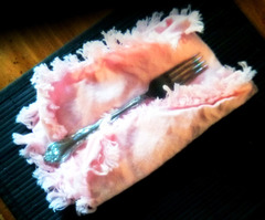 Frilly Pink Napkin With Fork