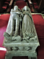 strelley church, notts; c15 tomb of sir sampson de strelley +1395; effigies