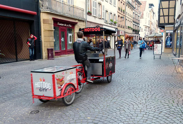 Warmes Würstchen in Strasbourg, Elsass