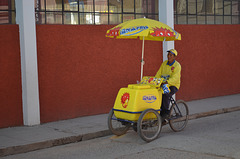 Peru, Puno, Three-Wheeled Mobile Kiosk