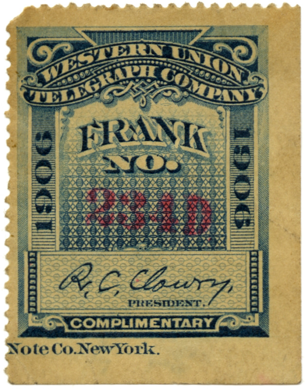 Western Union Telegraph Company, 1906, Complimentary