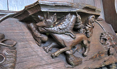 boston church,lincs (96)c14 misericord fox hen woman