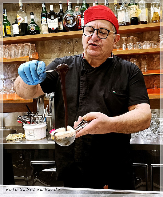 making the famous ice cream TARTUFO in Pizzo/Calabria