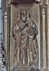 strelley church, notts;   c16 tomb of john de strelley +1501; john the baptist