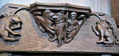 boston church,lincs (99)c14 misericord bear dog baiting