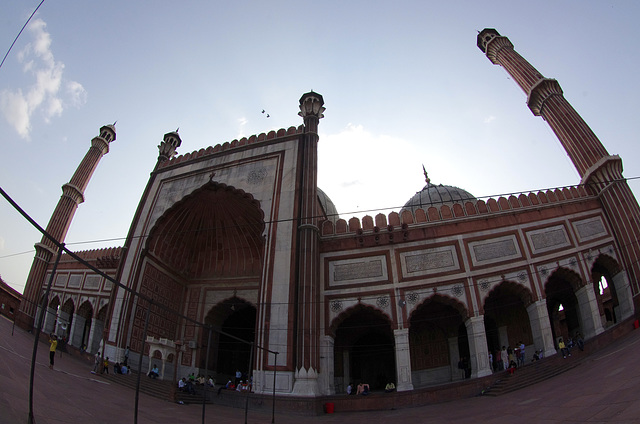 Jama Masjid through a fisheye lens