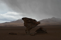Bolivian Altiplano, Arbol de Piedra (Stone Tree), Thunderstorm is Approaching
