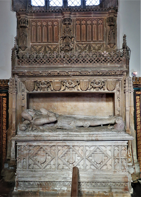 strelley church, notts;   c16 tomb of john de strelley +1501