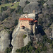 Greece, Holy Meteora, The Monastery of Saint Nicholas Anapafsas on the Top of the Cliff