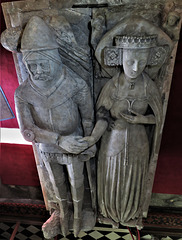 strelley church, notts; c15 tomb of sir sampson de strelley +1395;effigies