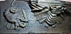 boston church,lincs (109)c14 misericord dragon