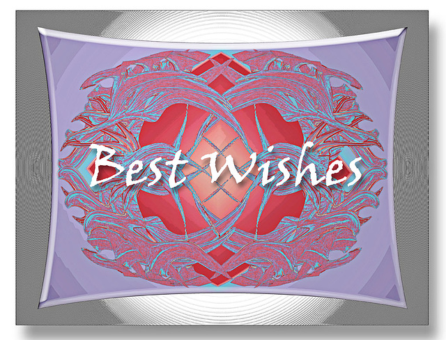 Lilac & coral tracery -  Best Wishes