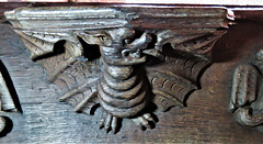 boston church,lincs (107)c14 misericord dragon