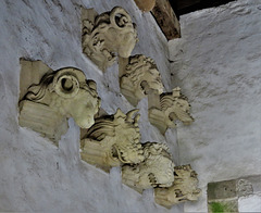 lacock abbey, wilts (121) copies of the heads on sharington's tower