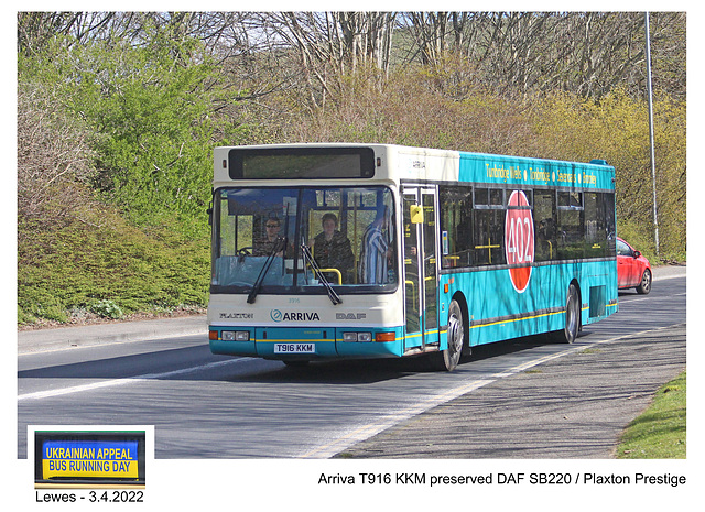 Arriva preserved Daf Plaxton Ukrainian Appeal running day Lewes 3 4 2022