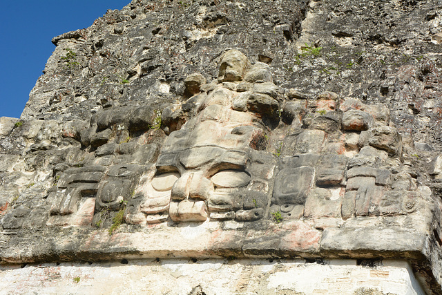 Guatemala, Tikal, The Mask Located on the Upper Platform of the Temple II