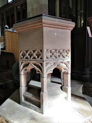 strelley church, notts; late c14 font