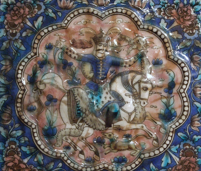 Detail of a Square Tile with a Horseman Killing a Dragon in the Metropolitan Museum of Art, May 2011