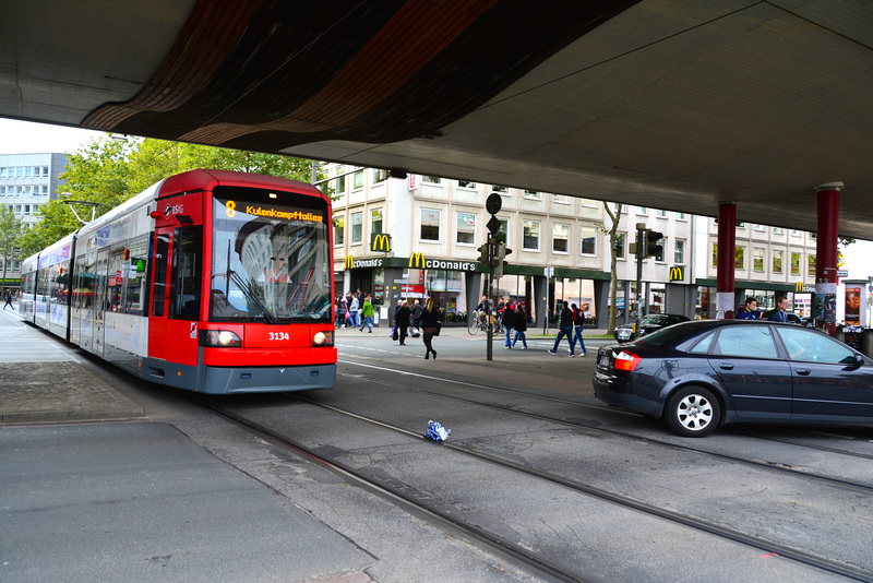 Bremen 2015 – Plastic bag about to be crushed by a tram