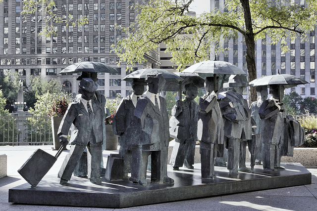 "Gentlemen" Statues – AMA Plaza, 330 North Wabash Avenue, Chicago, Illinois, United States